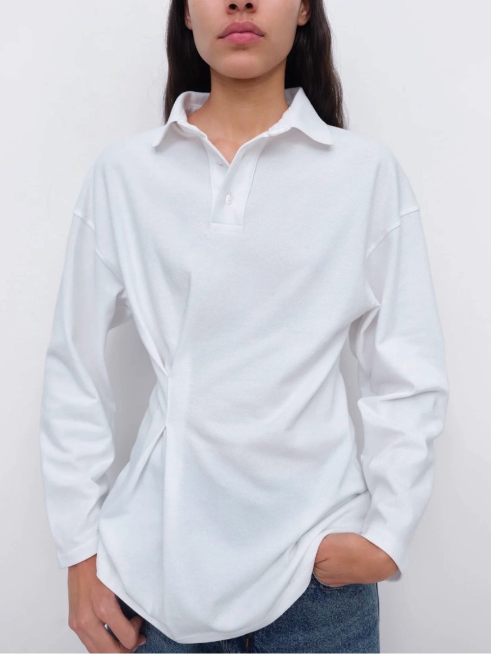 Gimaguas White Long Sleeve Polo